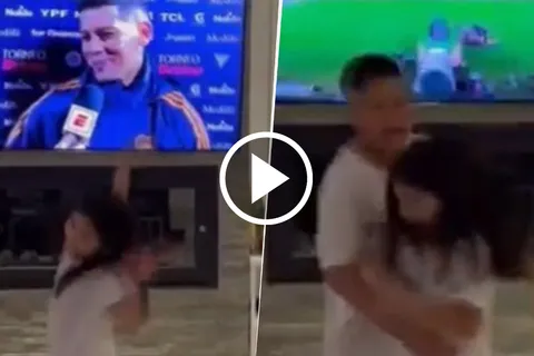 La reacción de la hija de Marcos Rojo al saludo del capitan de Boca