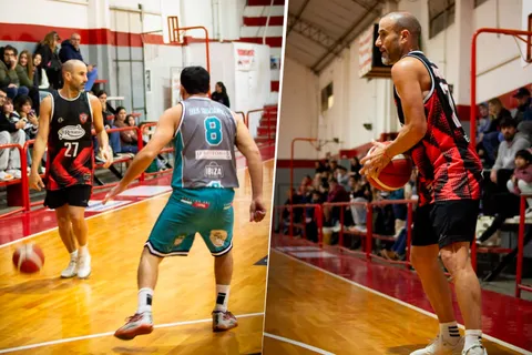 Rodrigo Palacio jugando al básquet.