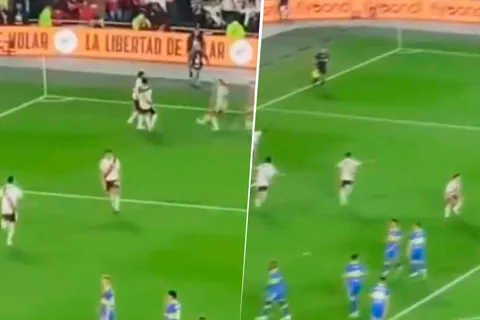 VIDEO | No se había visto: el gesto de Solari a Valentini en el gol de River