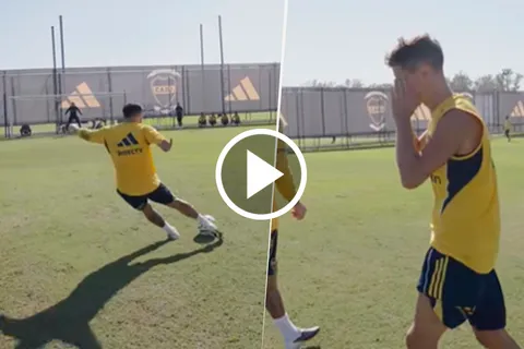 El golazo de Paredes en la práctica de Boca y la reacción viral de Ander Herrera: “Mamita qué…”