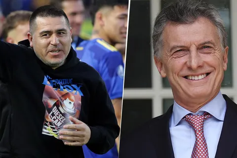 Juan Román Riquelme y Mauricio Macri
