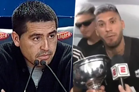 Juan Román Riquelme y Milton Céliz