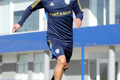 Lucas Janson entrenando en Boca