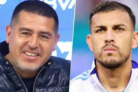 Juan Román Riquelme y Leandro Paredes