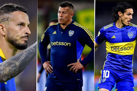 Cavani, Almirón y Benedetto en Boca