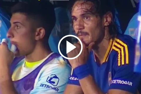 El enojo de Edinson Cavani tras salir reemplazado ante Racing