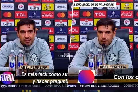 La bronca del DT de Palmeiras con un periodista: "Es fácil..."