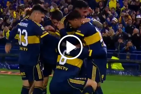 Otra vez de pelota parada: Rodrigo Battaglia puso el primero para Boca ante Central Córdoba