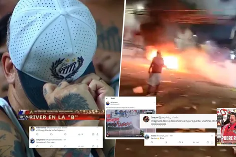 Santos descendió, sus hinchas prendieron fuego su cancha y estallaron los memes de Boca para River
