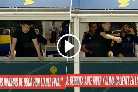 VIDEO | Juan Román Riquelme demostró su enojo en el palco por la derrota de Boca ante River
