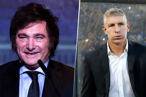 Javier Milei y Martín Palermo