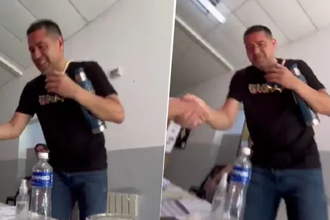 VIDEO | El voto de Román: saludos con los hinchas y buena onda con las autoridades de mesa