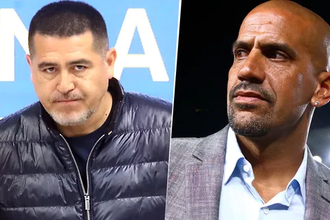 Juan Román Riquelme y Sebastián Verón