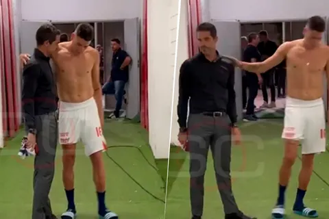 No se vio en TV: por qué Fernando Gago se quedó charlando con un jugador de Unión en zona de vestuarios