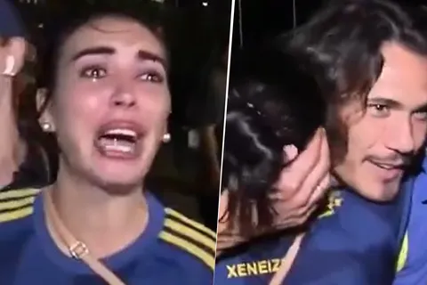 El momento de Cavani con una fanática de Boca
