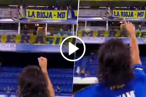 VIDEO | El emotivo saludo de Cavani a Riquelme tras el triunfo ante Belgrano