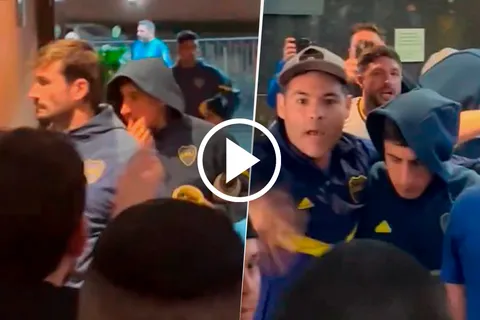 VIDEO | Así recibieron los hinchas de Boca a Merentiel en el hotel tras la eliminación: "¡Vamos, Bestia!"