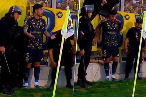 La imagen viral del Boca-Central: por qué dos hinchas le tocaron las piernas a Leandro Paredes