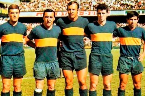 José Luis Luna, Norberto Menéndez, Alfredo Hugo Rojas, Alberto Mario González y Victor Hugo Romero en Boca en 1966