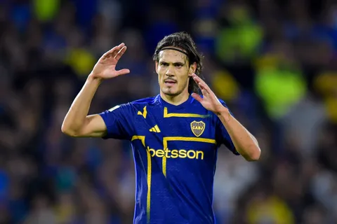 Edinson Cavani en Boca vs. Godoy Cruz