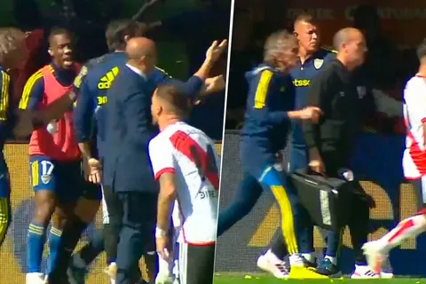 VIDEO | El reclamo de Gayoso y el cuerpo técnico de Boca a Casco cuando salió de la cancha