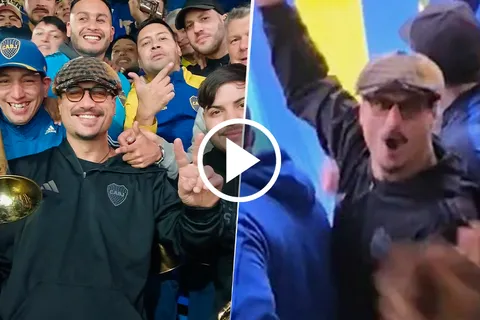 Daniel Osvaldo en La 12 durante el Boca vs. Barracas Central