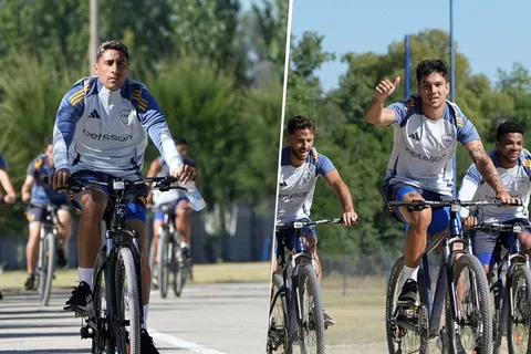 Fernando Gago armó una competencia de bicicletas en Boca Predio: qué jugador fue el gran destacado