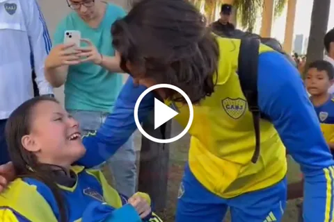 Video | Cavani y un emocionante gesto con una hincha de Boca que lo esperó en Córdoba