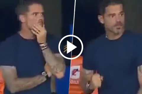 La reacción de Fernando Gago tras el gol de Merentiel