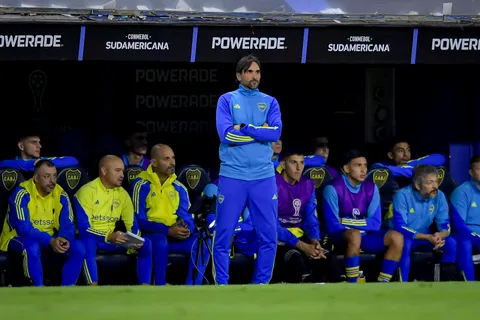 El banco de suplentes de Boca contra Central Córdoba