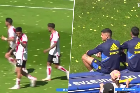 VIDEO | No se vio: el gesto de Enzo Pérez a Marcos Rojo después del primer gol de River