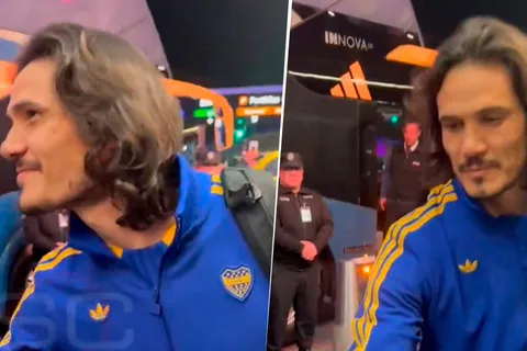 La reacción de Cavani cuando un hincha de Boca le preguntó si llamó a Cristiano Ronaldo