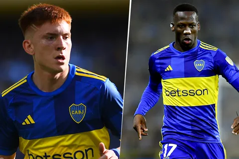 Valentín Barco y Luis Advíncula en Boca