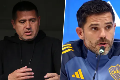 Juan Román Riquelme y Fernando Gago en Boca