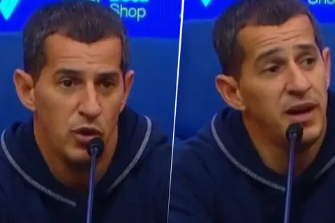 Pipi Romagnoli en conferencia de prensa tras la derrota contra Boca