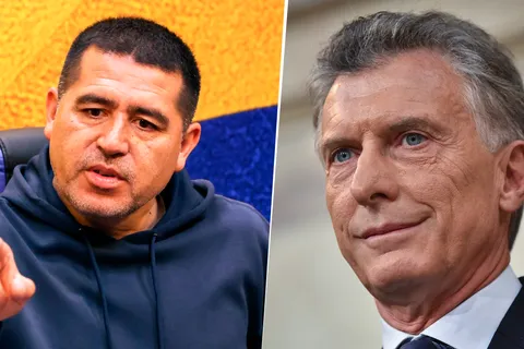 Juan Román Riquelme y Mauricio Macri