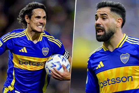 Edinson Cavani y Milton Giménez en Boca