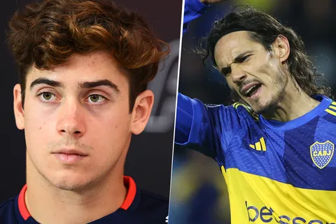El palito de Franco Colapinto a Edinson Cavani