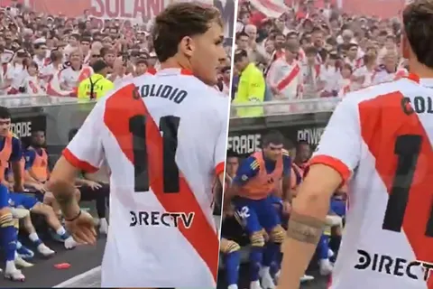 El encuentro entre Lucas Blondel y Facundo Colidio en el Superclásico