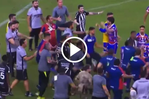 VIDEO | Fortaleza, rival de Boca en la Copa Sudamericana, terminó a las piñas en Brasil