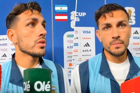 Paredes le agradeció a Scaloni y su staff por ayudarlo en un momento de "incertidumbre"