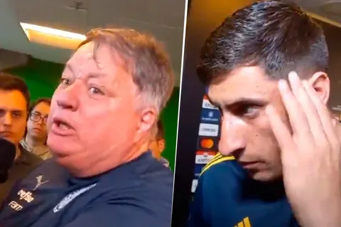 VIDEO | El incómodo momento de Merentiel con un dirigente de Palmeiras después del partido