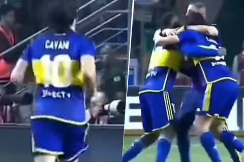 Edinson Cavani en Boca vs. Palmeiras