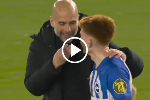 VIDEO | Pep Guardiola le habló a Valentín Barco después del triunfo del Manchester City