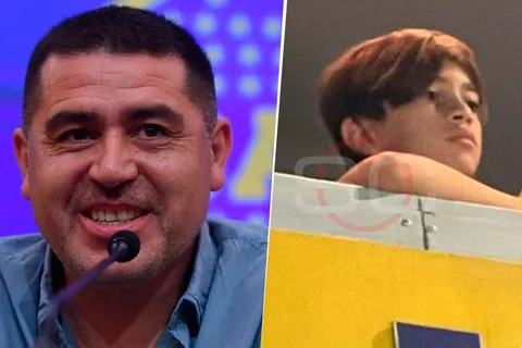 Juan Román Riquelme y Thiago Messi