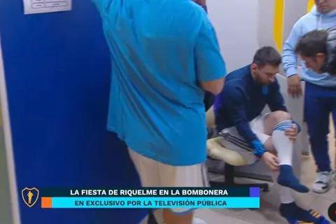 Messi en el vestuario de Boca