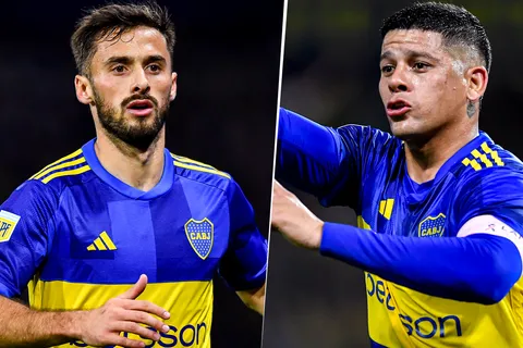 Marcelo Saracchi y Marcos Rojo en Boca