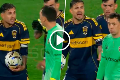 No se vio: el fuerte reclamo de Leandro Paredes a Agustín Marchesín en Boca luego de que cometiera penal