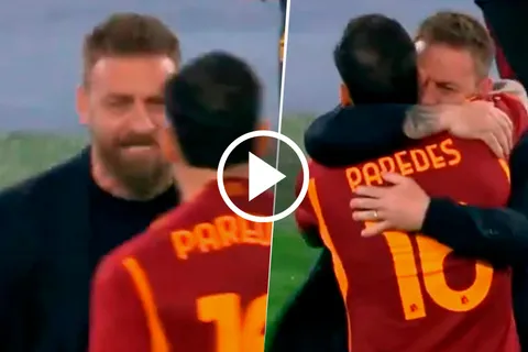 "A lo Boca": el tremendo abrazo de Daniele De Rossi con Leandro Paredes en la Roma