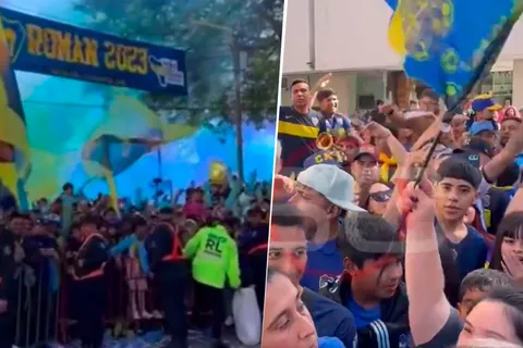 VIDEO | Locura por Boca en La Rioja: así fue la llegada del plantel al hotel